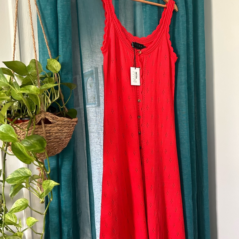 Hatch Red Button-Front Midi Dress - Picture 2 of 3